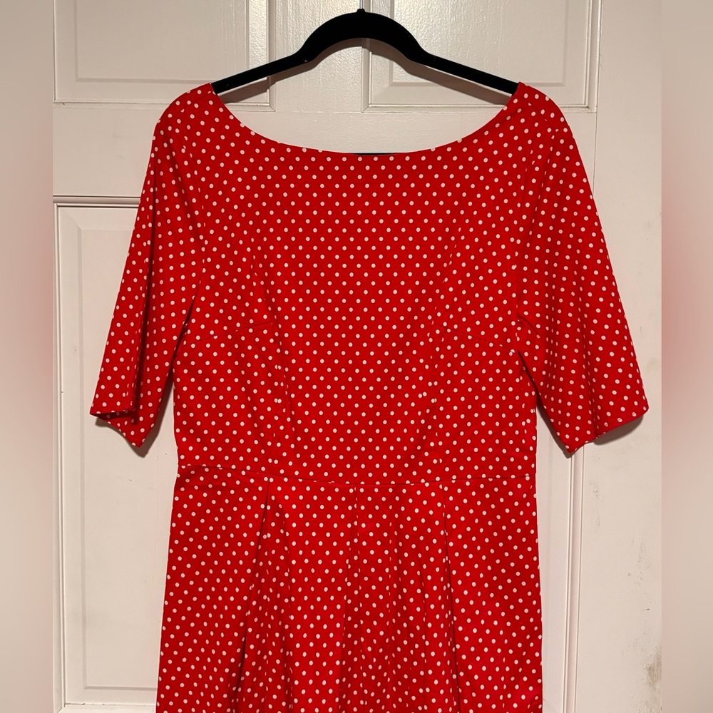 Classic Style Red Polka Dot Swing Dress (with separate crinoline)